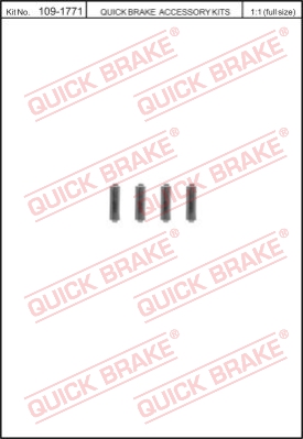 Zestaw akcesoriów montażowych  klocków hamulcowych QUICK BRAKE 109-1771