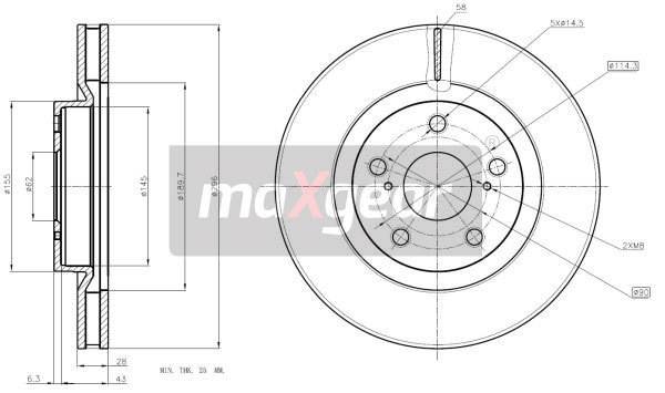 Tarcza hamulcowa MAXGEAR 19-2196