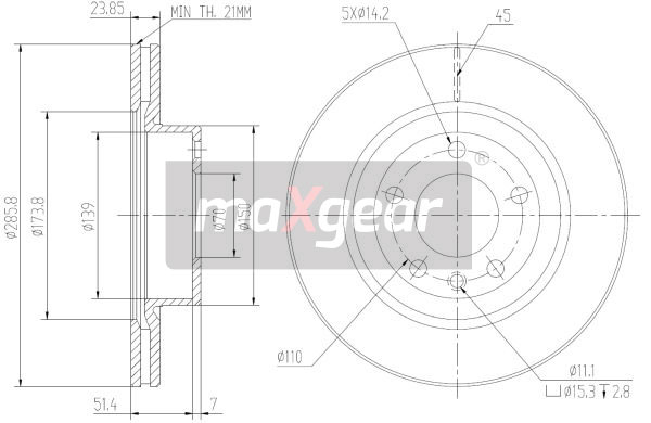 Tarcza hamulcowa MAXGEAR 19-0797