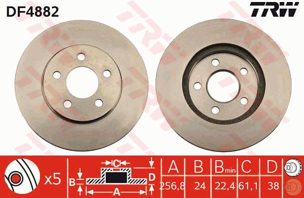 Tarcza hamulcowa TRW DF4882