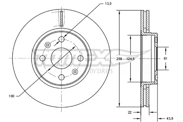 Tarcza hamulcowa TOMEX BRAKES TX 72-52