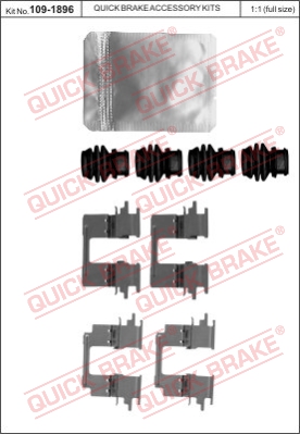 Zestaw akcesoriów montażowych  klocków hamulcowych QUICK BRAKE 109-1896