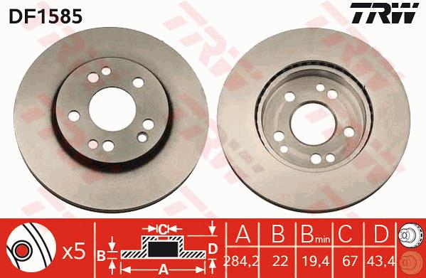 Tarcza hamulcowa TRW DF1585