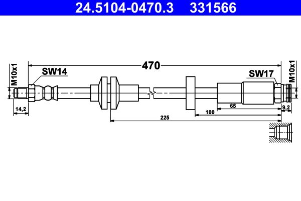 Przewód hamulcowy elastyczny ATE 24.5104-0470.3