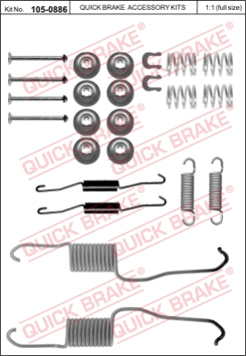 Zestaw dodatków do szczęk hamulcowych QUICK BRAKE 105-0886