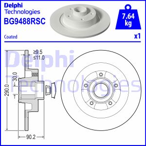 Tarcza hamulcowa DELPHI BG9488RSC