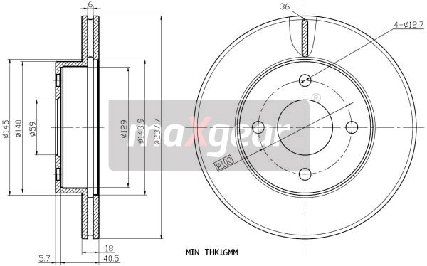 Tarcza hamulcowa MAXGEAR 19-1323