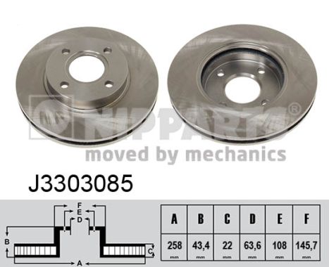 Tarcza hamulcowa NIPPARTS J3303085