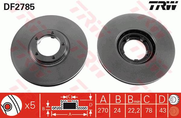 Tarcza hamulcowa TRW DF2785