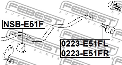 Łącznik stabilizatora FEBEST 0223-E51FL
