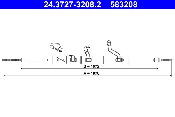 Linka hamulca ręcznego ATE 24.3727-3208.2