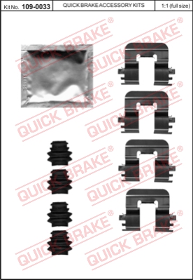 Zestaw akcesoriów montażowych  klocków hamulcowych QUICK BRAKE 109-0033