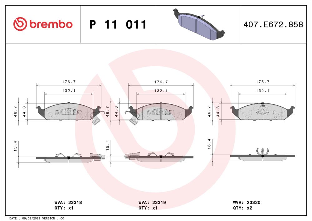 Klocki hamulcowe BREMBO P 11 011