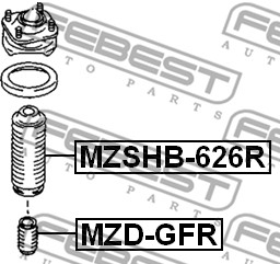 Dystans gumowy FEBEST MZD-GFR