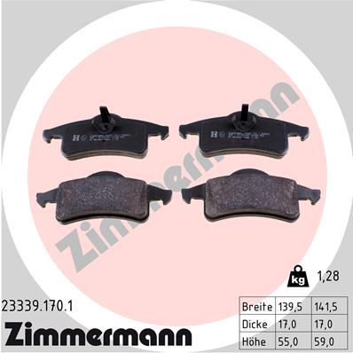 Klocki hamulcowe ZIMMERMANN 23339.170.1