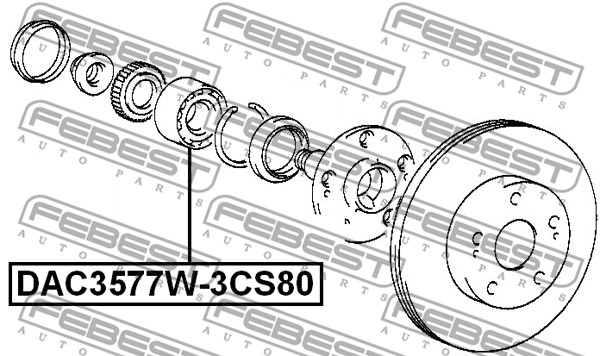 Łożysko koła FEBEST DAC3577W-3CS80