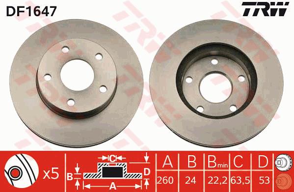 Tarcza hamulcowa TRW DF1647