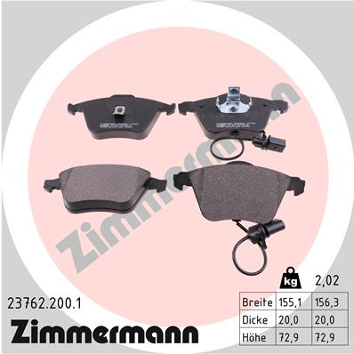 Klocki hamulcowe ZIMMERMANN 23762.200.1