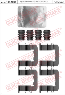 Zestaw akcesoriów montażowych  klocków hamulcowych QUICK BRAKE 109-1893