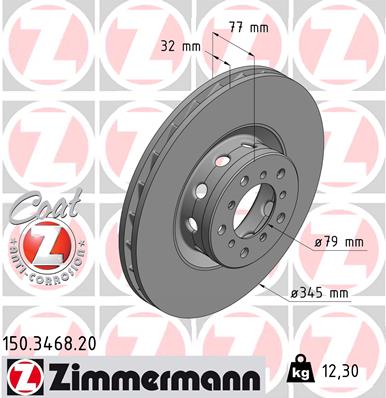 Tarcza hamulcowa ZIMMERMANN 150.3468.20