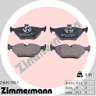 Klocki hamulcowe ZIMMERMANN 21691.170.1