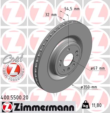 Tarcza hamulcowa ZIMMERMANN 400.5500.20