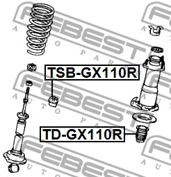 Dystans gumowy FEBEST TD-GX110R