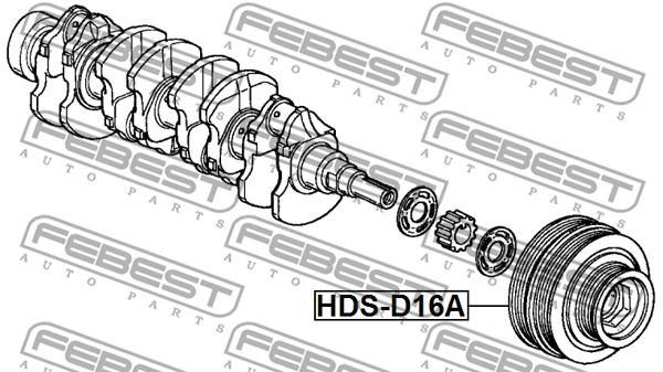 Koło pasowe wału korbowego FEBEST HDS-D16A