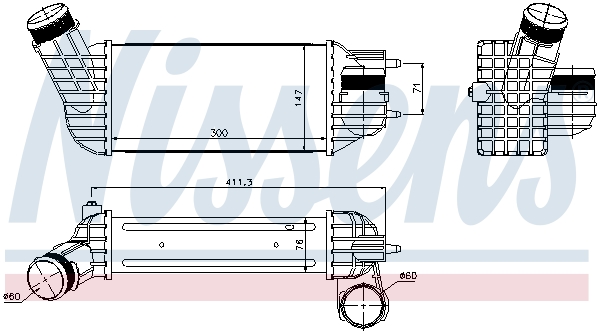 Chłodnica powietrza intercooler NISSENS 96512