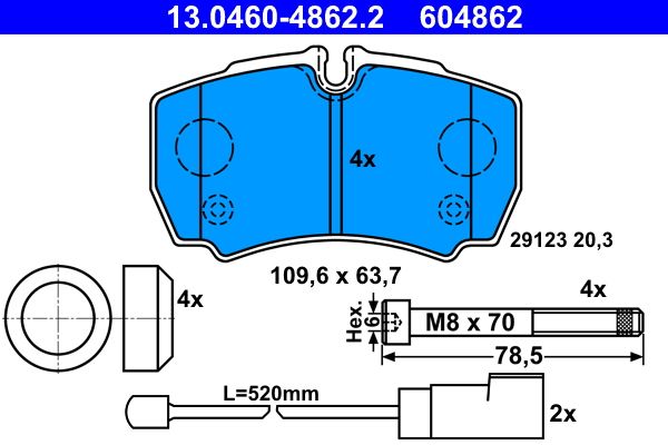 Klocki hamulcowe ATE 13.0460-4862.2