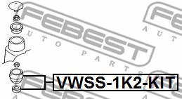 Poduszka amortyzatora FEBEST VWSS-1K2-KIT