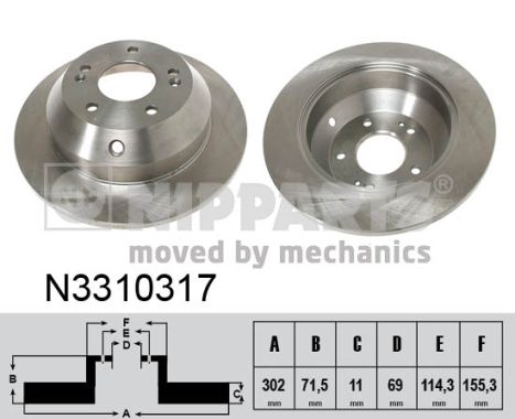 Tarcza hamulcowa NIPPARTS N3310317