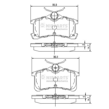 Klocki hamulcowe NIPPARTS J3612026