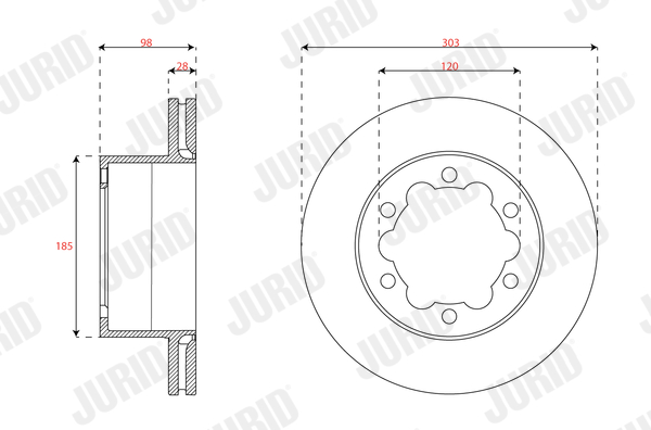 Tarcza hamulcowa JURID 563750JC-1