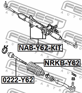 Poduszka przekładni kierowniczej FEBEST NAB-Y62-KIT