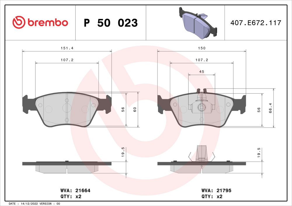 Klocki hamulcowe BREMBO P 50 023