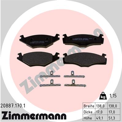 Klocki hamulcowe ZIMMERMANN 20887.170.1
