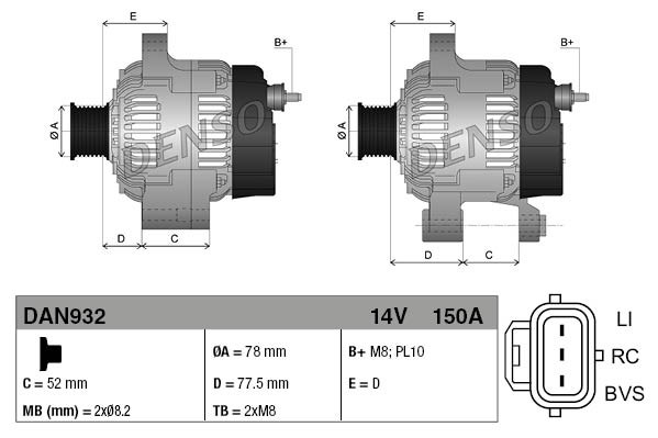 Alternator DENSO DAN932