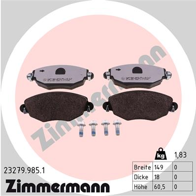 Klocki hamulcowe ZIMMERMANN 23279.985.1