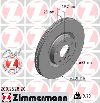 Tarcza hamulcowa ZIMMERMANN 200.2528.20