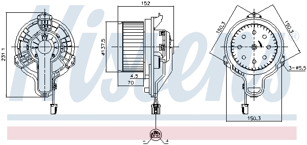 Wentylator wewnętrzny NISSENS 87648