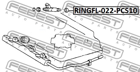 Pierścień uszczelniający, wtryskiwacz FEBEST RINGFL-022-PCS10