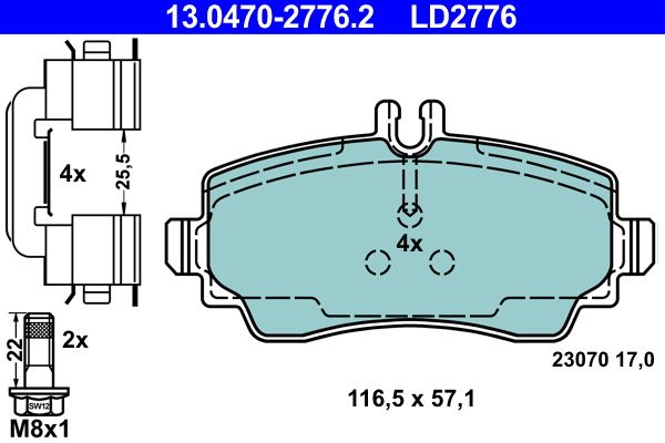 Klocki hamulcowe ATE 13.0470-2776.2