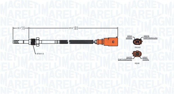Czujnik  temperatury spalin MAGNETI MARELLI 172000013010