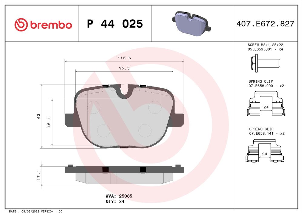 Klocki hamulcowe BREMBO P 44 025