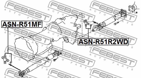 Łącznik wału napędowego FEBEST ASN-R51MF