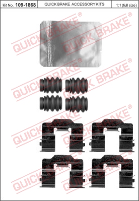 Zestaw akcesoriów montażowych  klocków hamulcowych QUICK BRAKE 109-1868