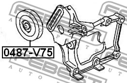 Rolka napinacza paska osprzętu FEBEST 0487-V75