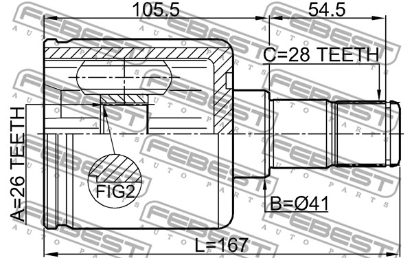 Przegub FEBEST 2211-CEED