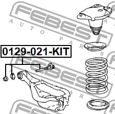 śruba do regulacji pochylenia koła FEBEST 0129-021-KIT